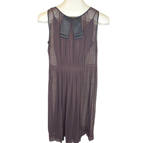 Malene Birger Sheer Silk Dress Ribbon Accent Collar Ladies Size 36 / 6US Sheer - Picture 1 of 11